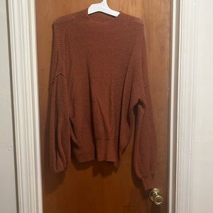 Puffy sleeve oversized sweater